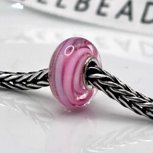TROLLBEADS Rose Ribbon Bead LAA 925S Excellent, Pink Swirl